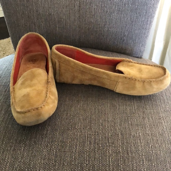 UGG Milana Water Reaistant Chestnut Suede Slip On Loafers - Picture 3 of 11